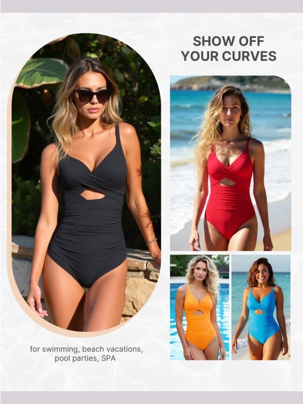 Women’s Twist Front One-Piece Swimsuit - Black